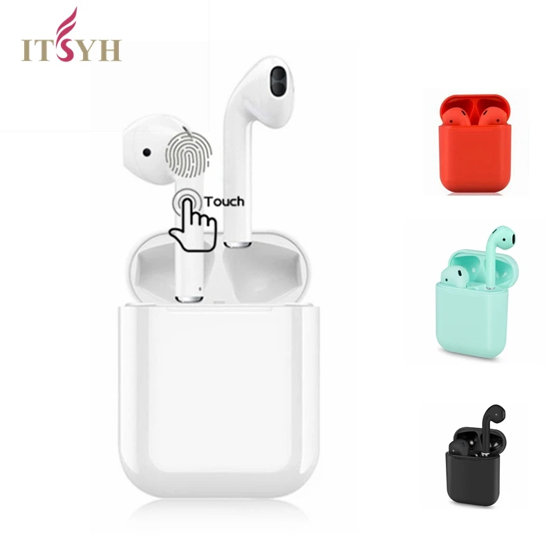 

ITSYH Wireless earphone TWS BT 5.0 3D sound Bluetooth earbuds /earphones with charge box Support Siri and Microphone
