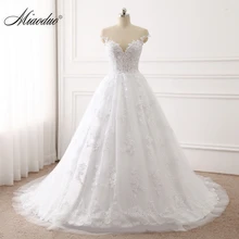 Miaoduo 2018 Querida Bola Vestido de Casamento Vestidos de Renda Apliques Vestidos de Noiva Vestido De Novias Princesa Catedral Trem de Luxo