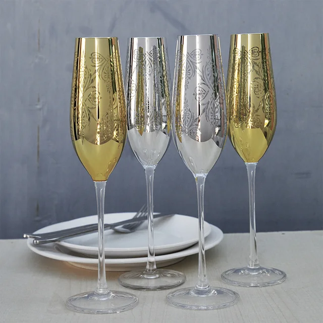 Champagne Glass Wedding Wine Glasses Golden And Silver Carved Crystal Wine Cups Party For Wedding Champagne Flutes Wedding Gift Champagne Glass Wedding Wine Glasses Golden And Silver Carved Crystal Wine Cups Party For Wedding Champagne Flutes Wedding Gift
