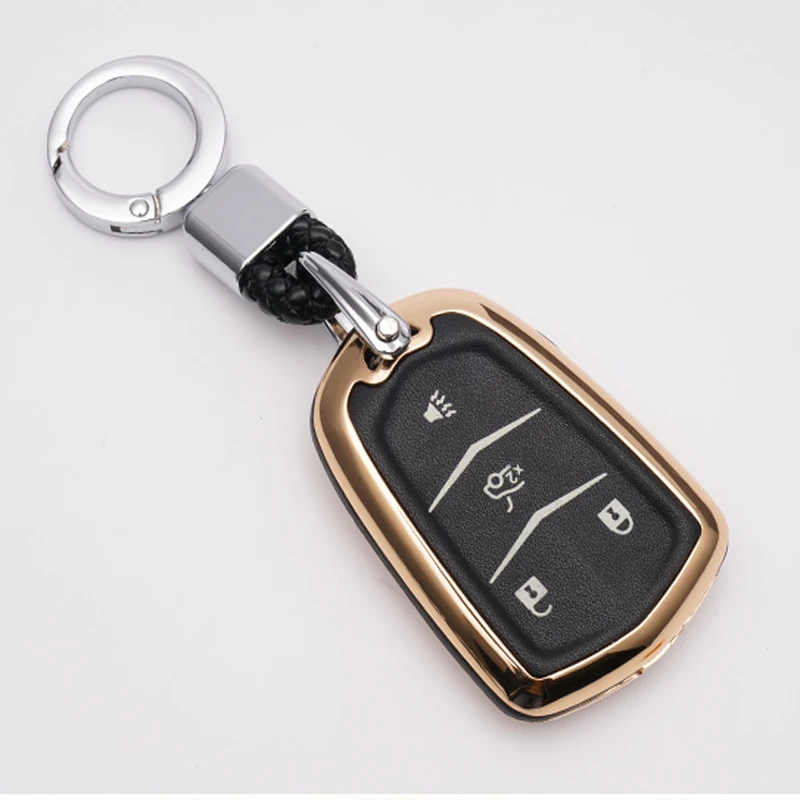 

Luminous button Car Auto Key Case Cover Ring Chain For Cadillac CTS ATS 28T CTS-V Coupe SRX Escalade SRX ATSL XTS 2015