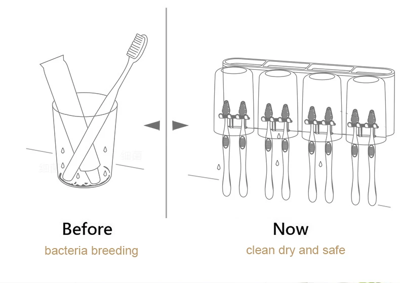 Здоровая пшеничная соломинка 3 в 1 держатель для зубных щеток с чашками корзина для хранения используйте с дозатором для зубной пасты