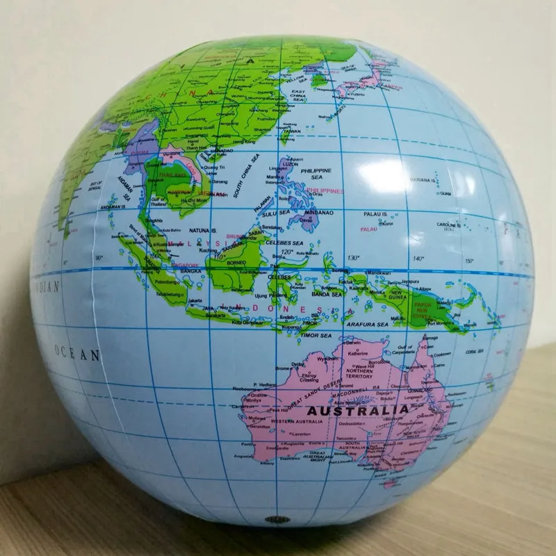 

1pc 30cm Inflatable Globe World Earth Ocean Map Ball Kids Toy Geography Learning Educational Tools Office Supplies