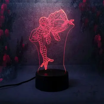 

Creative Marvel Movie Super Hero Spiderman 3D Night Light 7 color change Multicolor RGB Bulb Christmas Decor kid gift toys