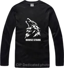New Men’s long sleeve T shirt Slim Stark family Wolf Cotton Top Casual Hooded Fashion