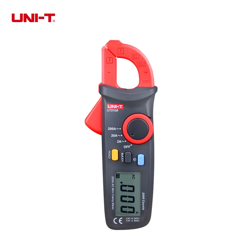 UNI T True RMS мини цифровой зажим UT210 клещи AC/DC Ток Напряжение Авто Диапазон VFC емкость