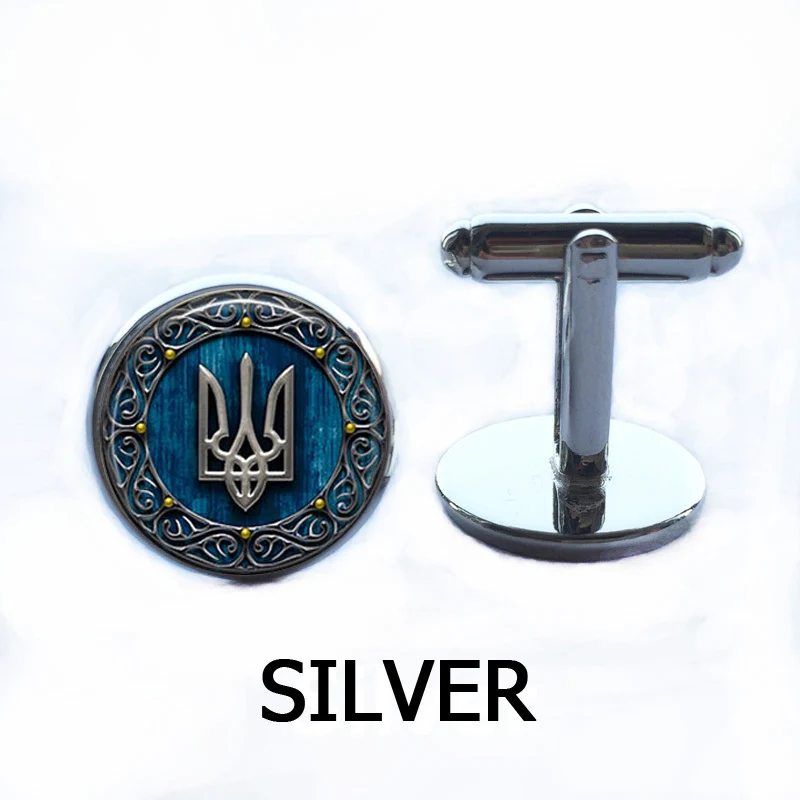 Tryzub Украина кулон ювелирные изделия стекло кабошон ожерелье HZ1 - Окраска металла: cufflink 16mm