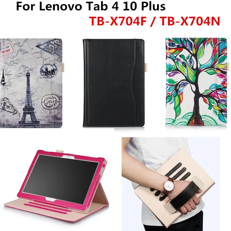 

PU Leather Cover Stand Handheld Case For Lenovo Tab4 TAB 4 10 Plus TB-X704F TB-X704N TB-X704L 10.1"inch Tablet Protective Covers