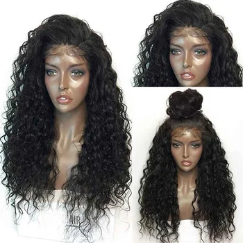 

Charisma 24" Black Glueless Heat Resistant Lace Wig Loose Curly Synthetic Lace Front Wig for Woman