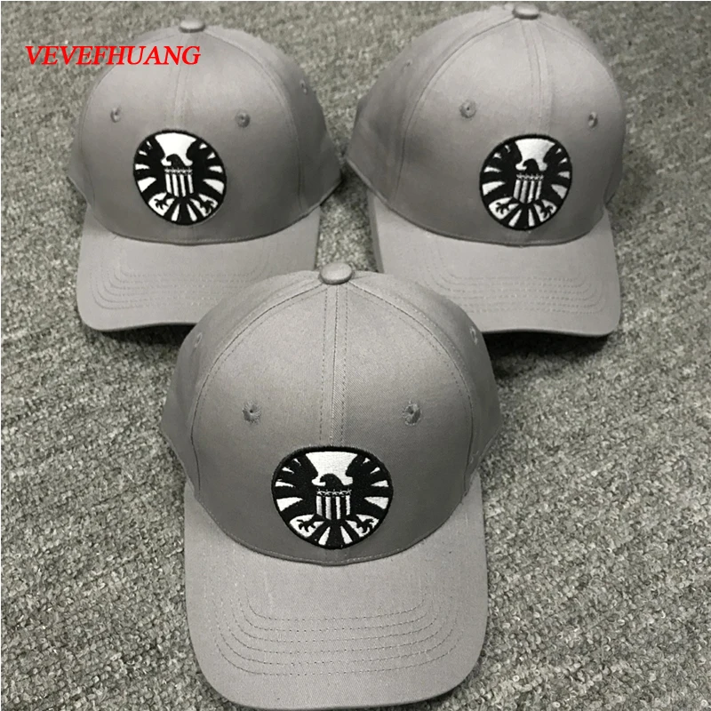 

VEVEFHUANG New Captain Marvel Carol Danvers Caps Unisex Adjustable Hip Hop Sun Hat Snapback Agents of S.H.I.E.L.D. Shield Baseba