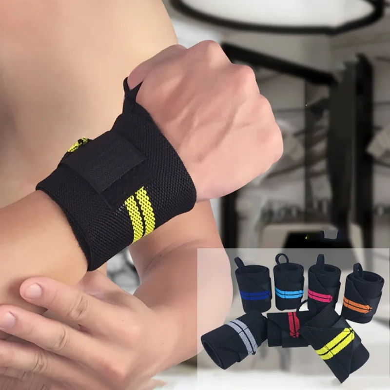 

1 Piece Long Sports Fitness Wristband Nylon Elastic Adjustable Weightlifting Gym Anti-spinning Hand Strap Protection Sportswear