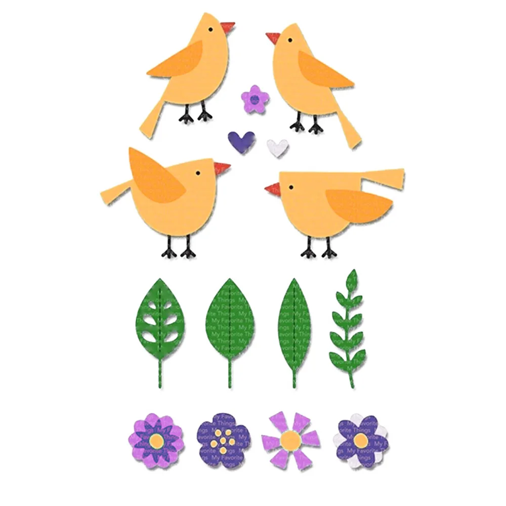

Bird wih Leavs Set Metal Cutting Dies Scrapbooking Emossing Stencil Card Die For DIY Invitation Album Book Decoration 93*102mm