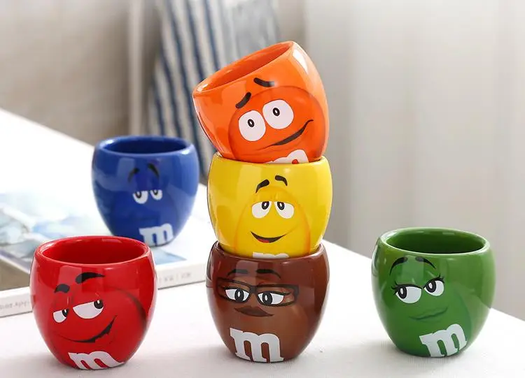 M& m кофейная кружка с милым выражением чашки и кружки мультфильм Марка креативная посуда для напитков