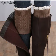 10 цветов, женские носки в виде ботинок со шнуровкой, вязаные гетры, короткие сапоги, носки с манжетами, зимние осенние гетры, Calentadores Piernas