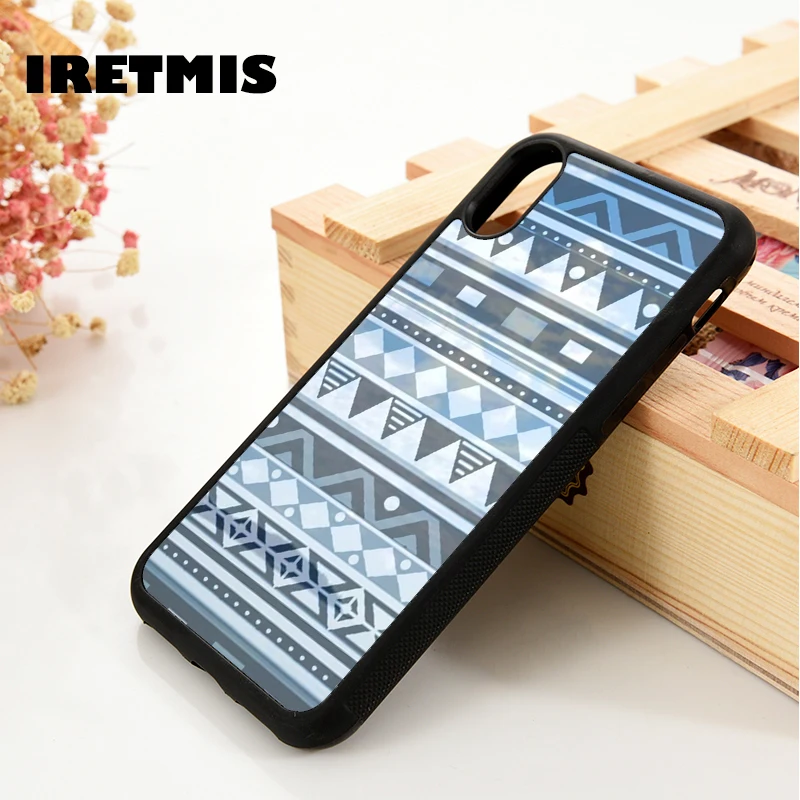 Iretmis 5 5S SE 6 6S phone case cover for iPhone 7 8 plus X Xs 11 Pro Max XR Aztec mayan tribal african colourful sky tie dye | Мобильные