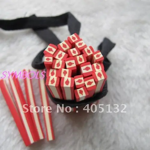 k-03 Free Shipping 100pcs 5mm Cute Canada Flag Cane Fancy Nail Art Polymer Clay | Красота и здоровье