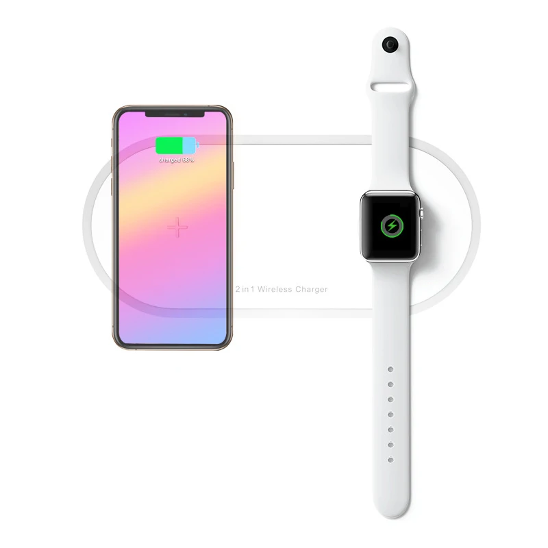 Беспроводное зарядное устройство Qi для iphone 8 Plus X XS Max XR для Apple Watch 4 3 2 1 для Airpods 10W быстрое зарядное устройство для Samsung S10 S9