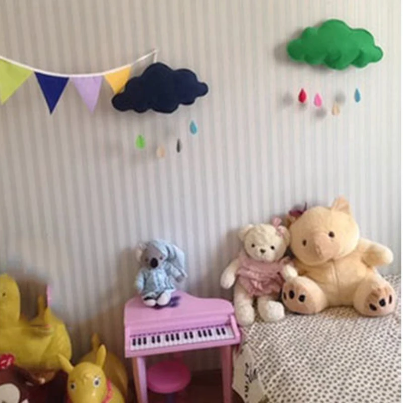 

Toy Clouds Water Drop Boy Girl kids Baby Room Bed Hanging Toys Room Decoration