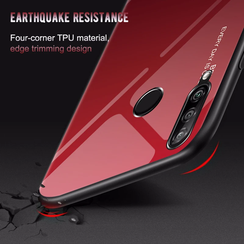 Мягкий силиконовый стеклянный чехол для телефона Huawei Y7 Y6 Pro Prime P Smart Plus 2019 P30 Lite Enjoy 9