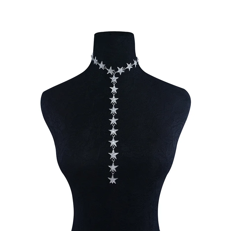 Star choker women metal choker Statement Necklace 2017 luxury Maxi Necklace women collier Femme fashion jewelry