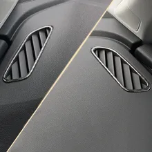 Углеродное волокно приборной панели вентиляционные отверстия декоративная рамка Крышка воздуха наклейка на розетку отделка 2 шт для Audi Q7-19 аксессуары для интерьера