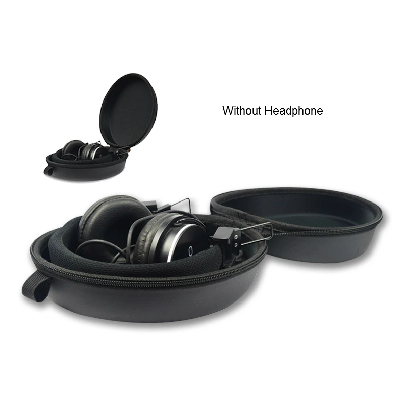 

Q-BAIHE EVA Oval Headphone Case Portable Storage Headset Bag High Quality PU Leather Earphone Accessories Zipper Box