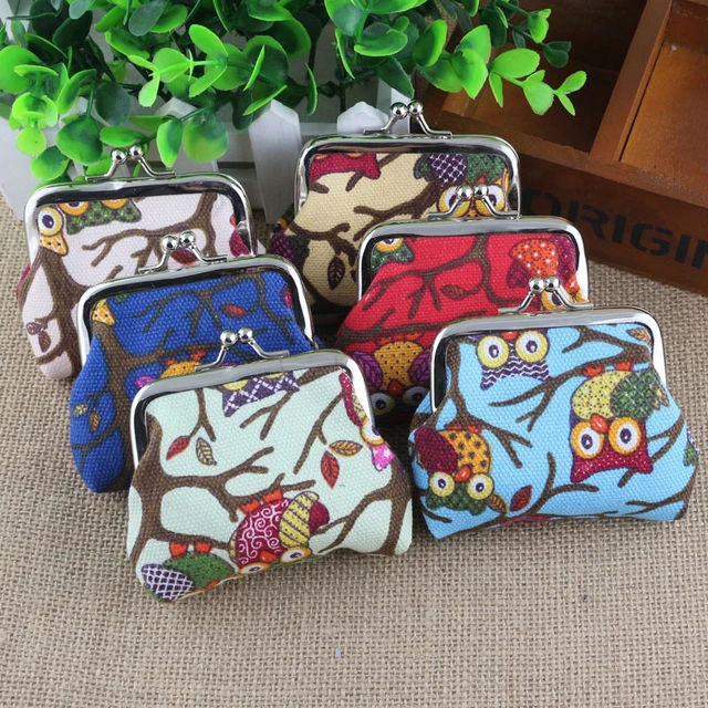 Canvas Owl Cartoon Children Coin Purses Wallet Handbag Card Holder Key Bag Money Bags For Girls Ladies Purse Kids Children