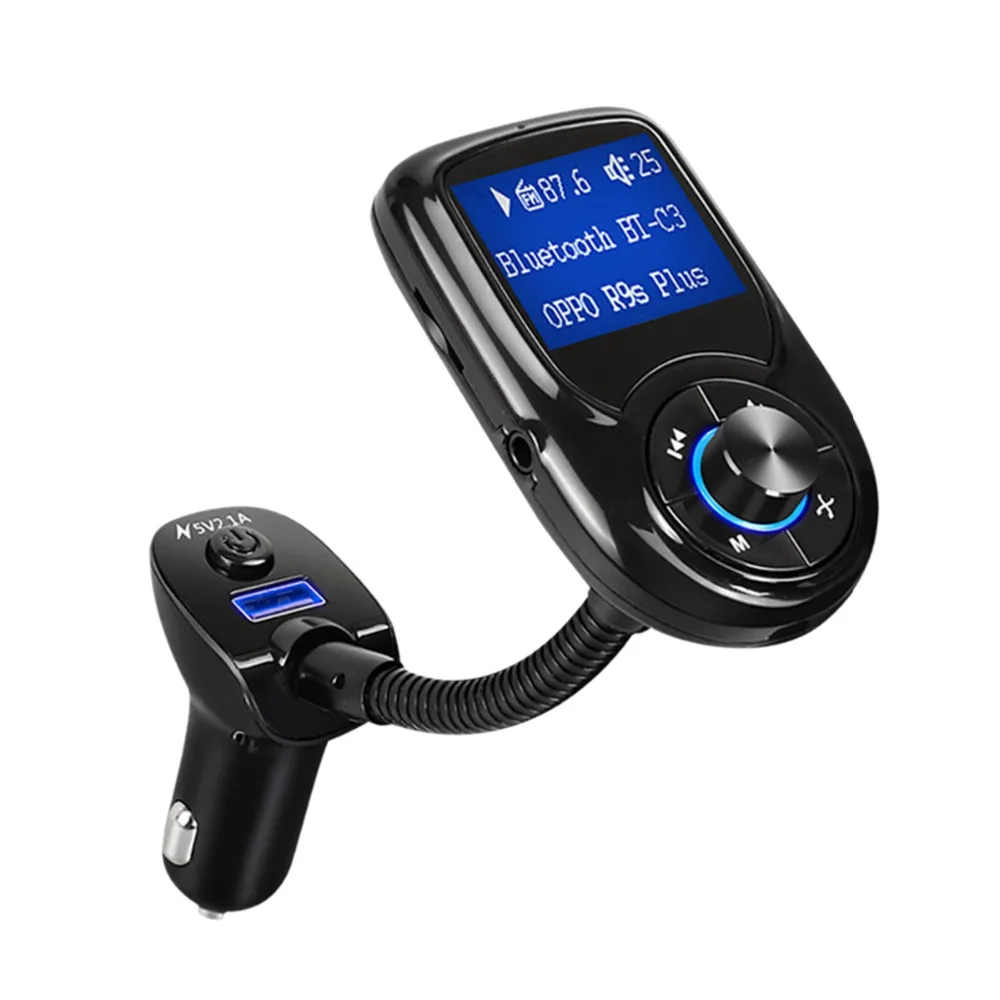 

Car Wireless FM Transmitter Adapter with Hand-Free Calling for Car Music mp3 Player Support TF Card USB Flash Drive AUX Play