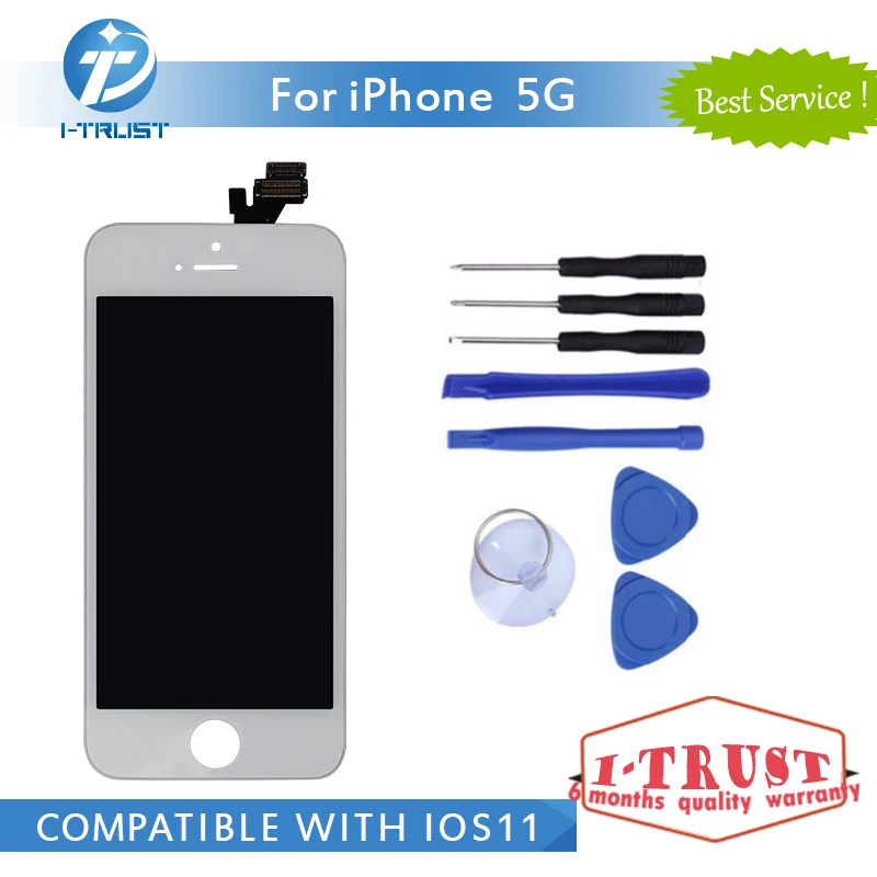

Grade AAA Screen For Apple iPhone 5 5G LCD Display Touch Screen Assembly With Digitizer Glass No Dead Pixel Parts & Tools White