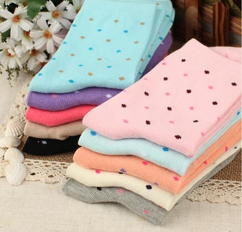

Multi Candy Color women cotton Socks with dot fit Four Season women socks candy color women socks brand 9 color avaliable