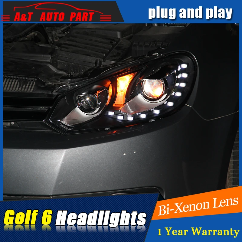 Фары для vw golf GTI 2009 2013 Стайлинг автомобиля 6 DRL светодиодные Биксеноновые линзы