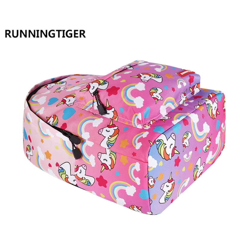 RUNNINGTIGER милый рюкзак с принтом единорога для женщин модные школьные сумки девочек