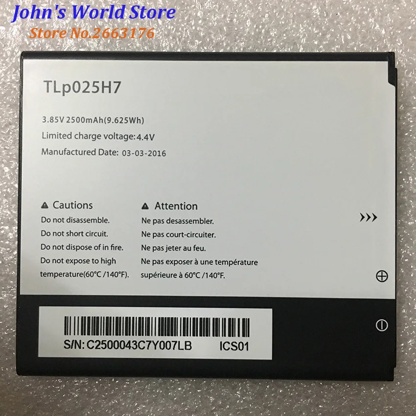 3 85 V 2500 мА/ч TLp025H1 & TLp025H7 для Alcatel OneTouch Idol 4 OT 5051X 5051D Батарея|Аккумуляторы мобильных