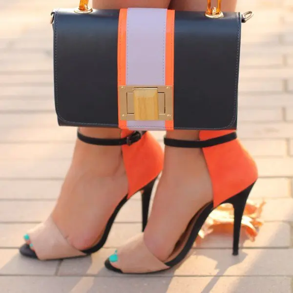 khaki_and_orange_ankle_strap_sandals_open_toe_suede_high_heels