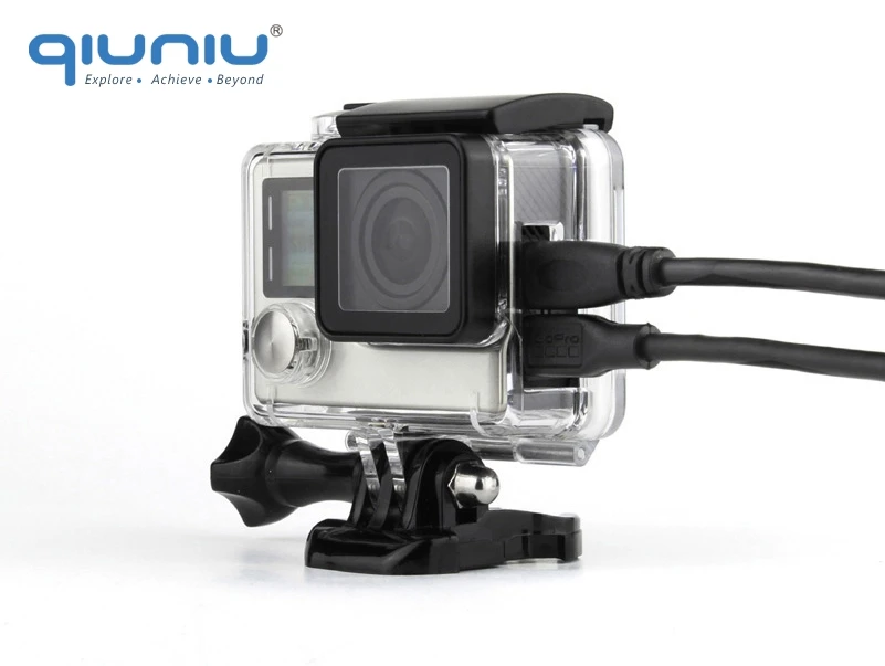 

QIUNIU Skeleton Housing Case Side Open Protective Housing Case Protector Shell with Waterproof Backdoor for GoPro Hero 3 3+ 4