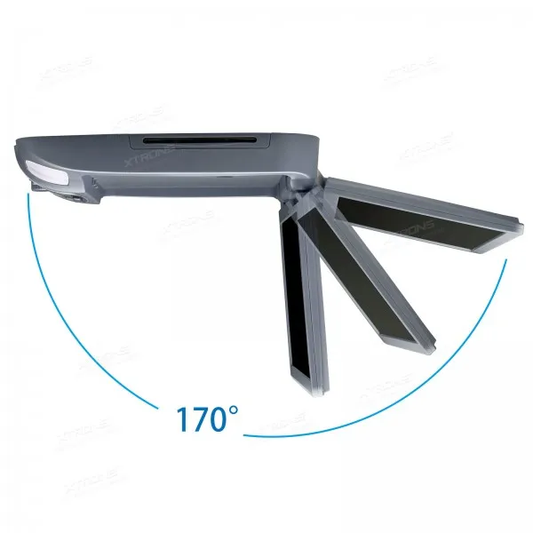 Top Grey 15.6" inch HD Car Roof  DVD Player with 1366*768 Resolution/170 Max Open Angle/Built-in IR & FM/32-Bit Games 2