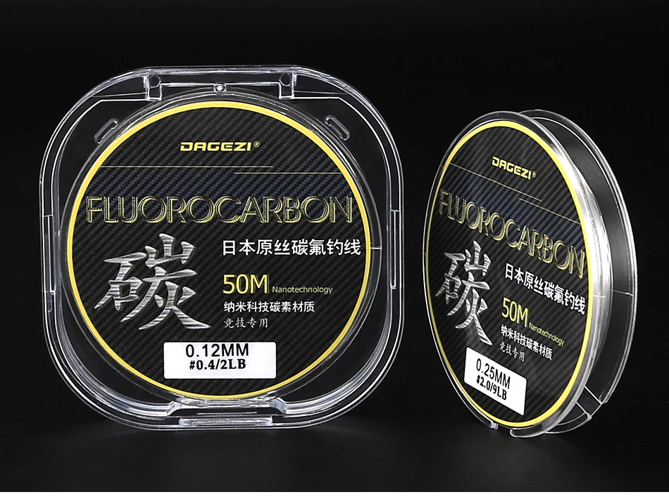 DAGEZI 2-15LB 100% Fluorocarbono Linhas De Pesca