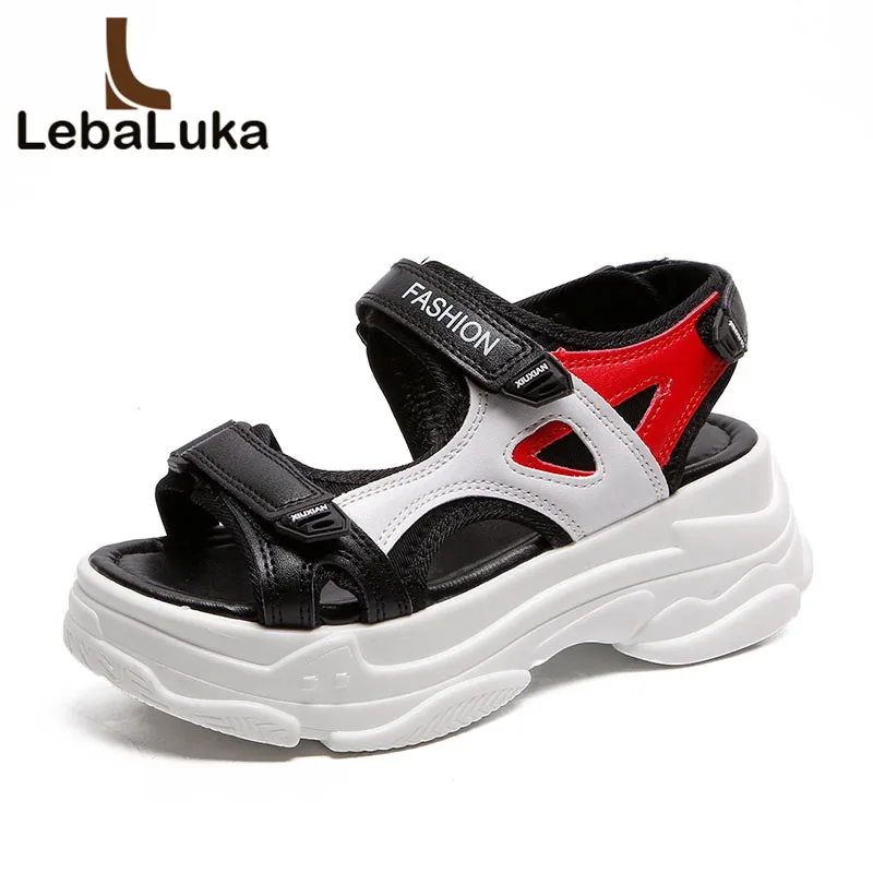 

LebaLuka Mixed Colors Fashion Hot Sale Daily Sneakers Sandals Thick Bottom Spring Summer Beach Shoes Women Club Size 35-40