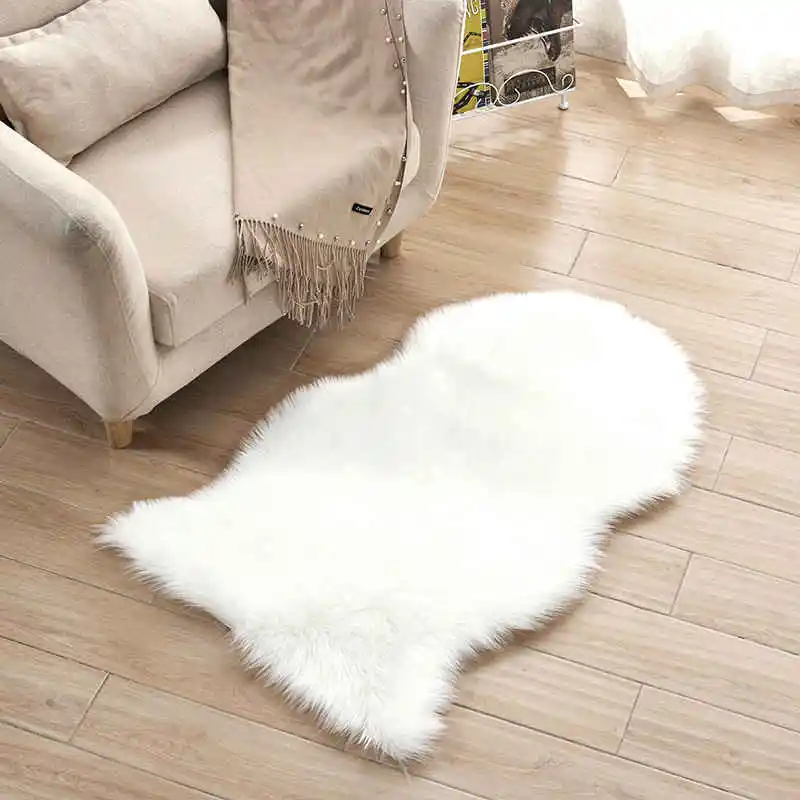 Faux Sheepskin Silky Rug Handmade Artificial Wool Carpet (6)