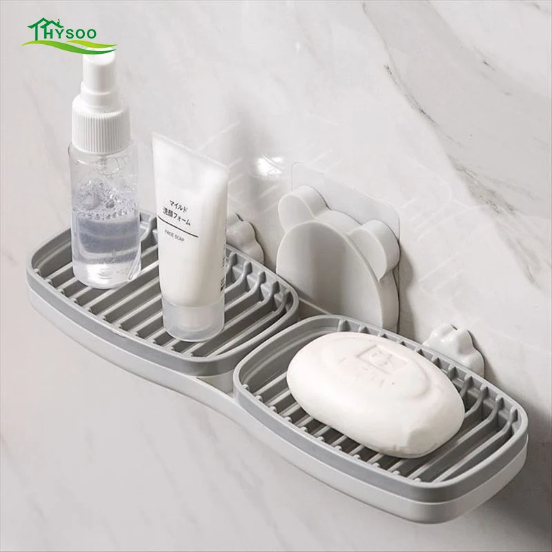 Double grid drain soap box bathroom wall hanging soap holder creative