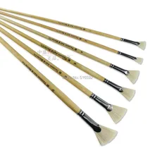 Трансфонный тонкий головка вентилятора щетина волосы кисти для рисования для масла, гуашь, Акриловая картина, 6 шт./компл., высокое качество, лидер продаж fast