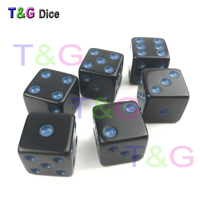 T & G Новый кубики Cube красочные точки 6 шт./компл. 16 мм D6 специальные шестигранники бар игры Азартные игры кости Дадо комплект для подарка