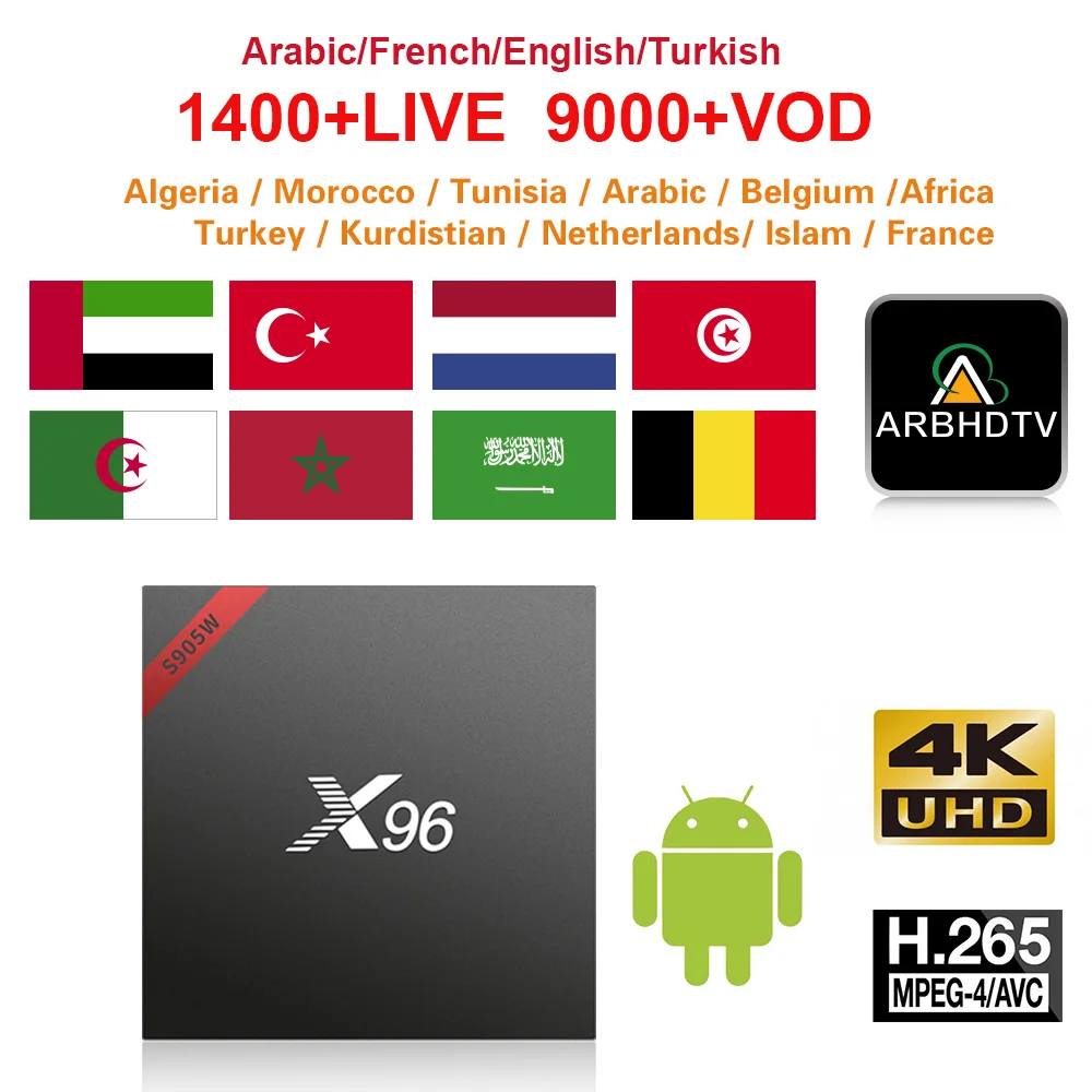 Французский Full HD IPTV X96W 1 месяц бесплатно IP tv Турецкий Арабский Morocco подписка ТВ