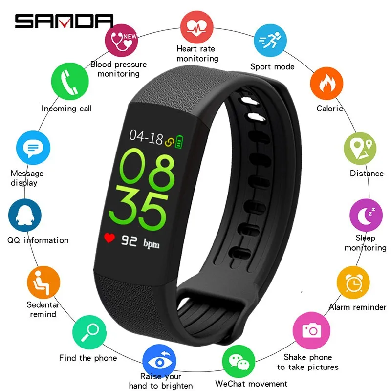 

SANDA New Smart Watch Men Bracelet Watches Fitness Tracker Sport Smartwatch Women Heart Rate Monitor Bluetooth for ios android