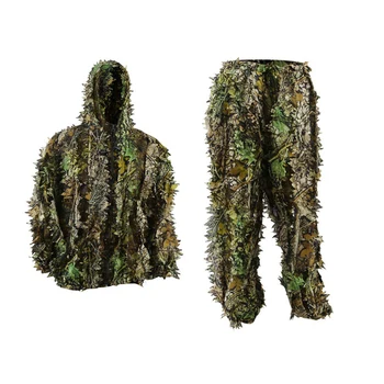 

Ghillie Suits 3D Leaf Hunting Suit Camouflage For Outdoor Hooded Unisex