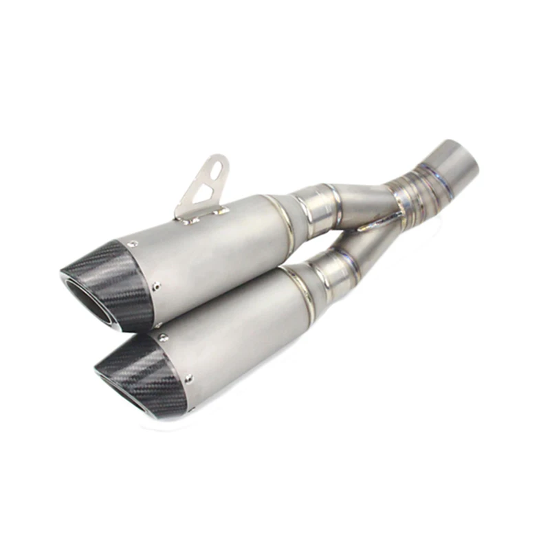 Titanium Alloy Motorcycle Exhaust Muffler Pipe With Carbon Fiber Tail Pipes Whole Set Exhaust