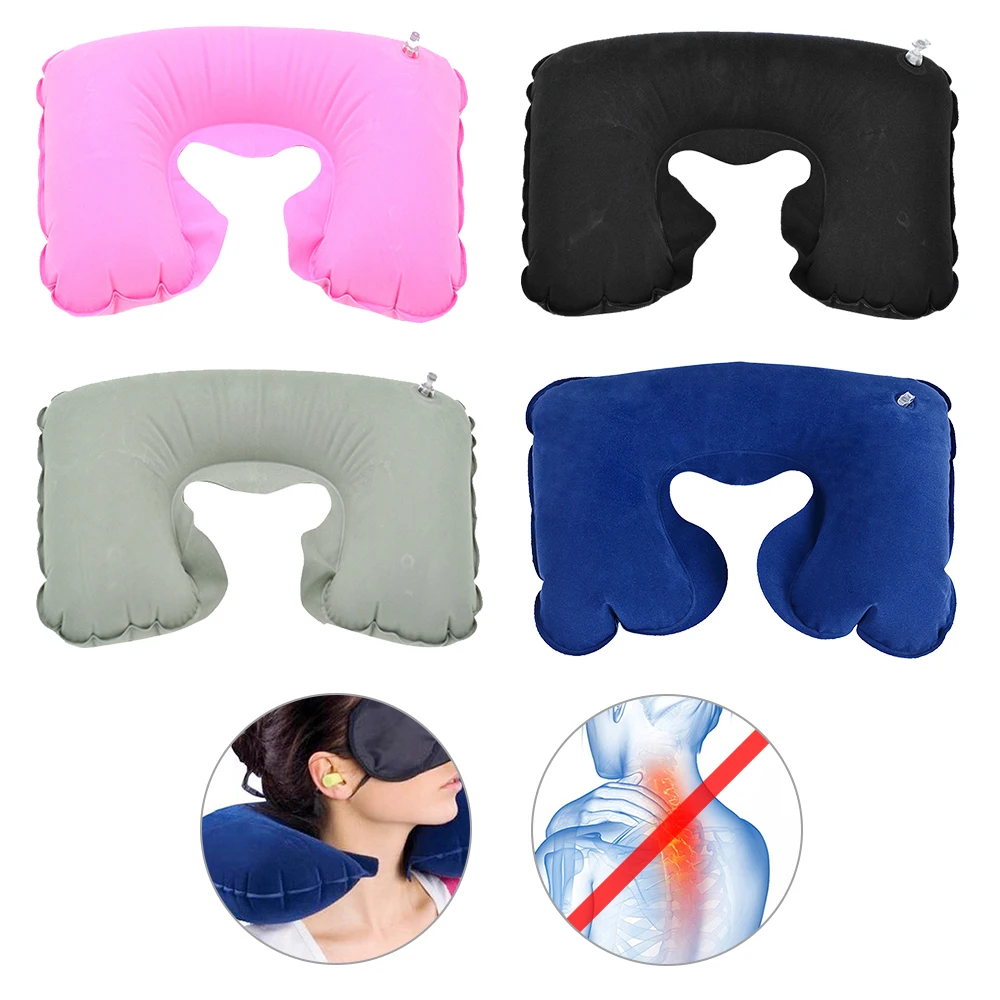 Urijk U Shaped Travel Pillow Nap Head Rest Air Cushion Neck Pillow For