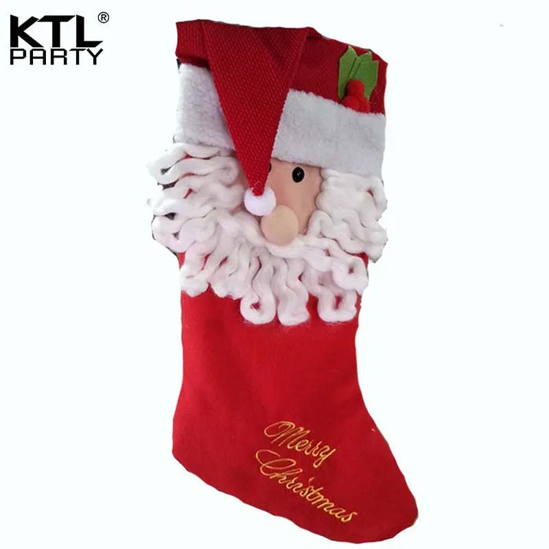 KTLPARTY 60 см* 25 см войлок большой Санта Клаус Рождественский чулок детская подарочная сумка