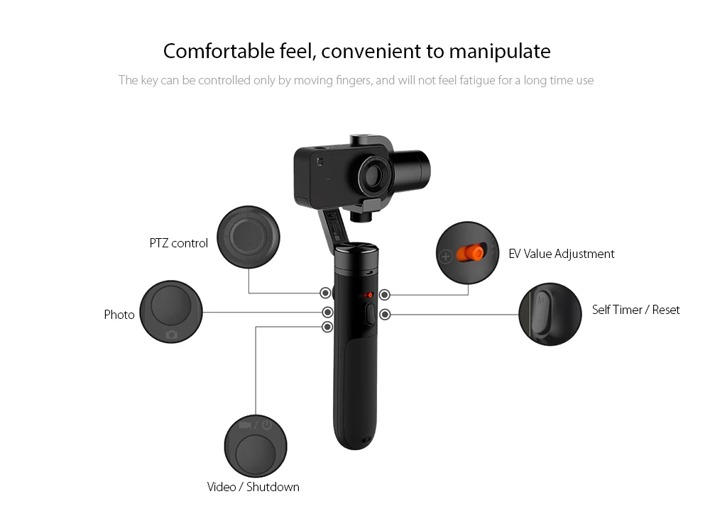 Xiaomi mi Экшн камера ручной 3 оси Gimbal для jia Sports 4 к экшн смартфон стабилизатор кран VS