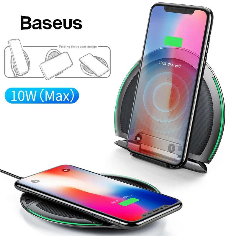 

Baseus Collapsible Wireless Charger For iPhone X Xs Max 8 7 Samsung Note9 S9 S8 S7 Foldable Fast Wireless Charging Phone Charger