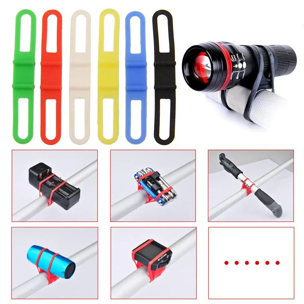 

Bike Light Holder Bicycle Handlebar Strap Multi-functional General Silicone Bicycle Handlebar Straps Strap Flashlight Bandages